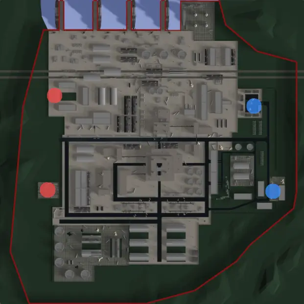 Production Line map in Cursed Tank Simulator