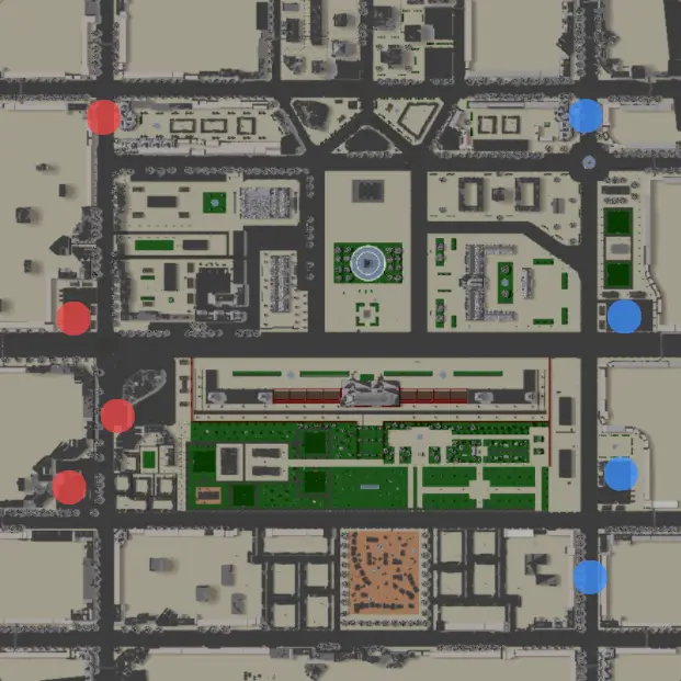 The Square (Full) map in Cursed Tank Simulator